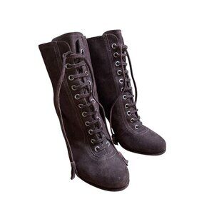 AllSaints Grimsby Size Euro 40 / US 9‎ Women's Lace Up Boots Booties Heels Brown